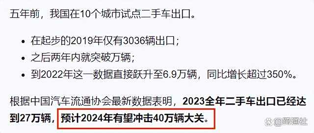 二手车出海迎来新风口
